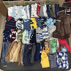 54 Piece 12 Month Baby Boy Clothing Lot! Osh Kosh, Carters, Old Navy & More!