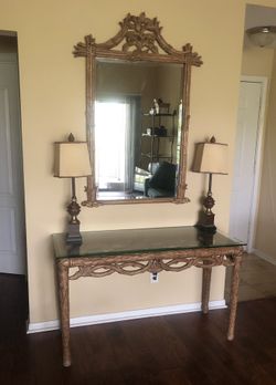 Table, Lamps matching Mirror