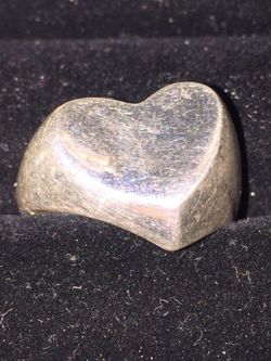 Heart 925 silver ring size 9
