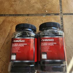 NEW HUSKY 10 PC ASSORTED RUBBER STRAPS 