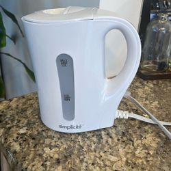 Simplicite  1.0Liter Plastic Durable Electric Kettle in White