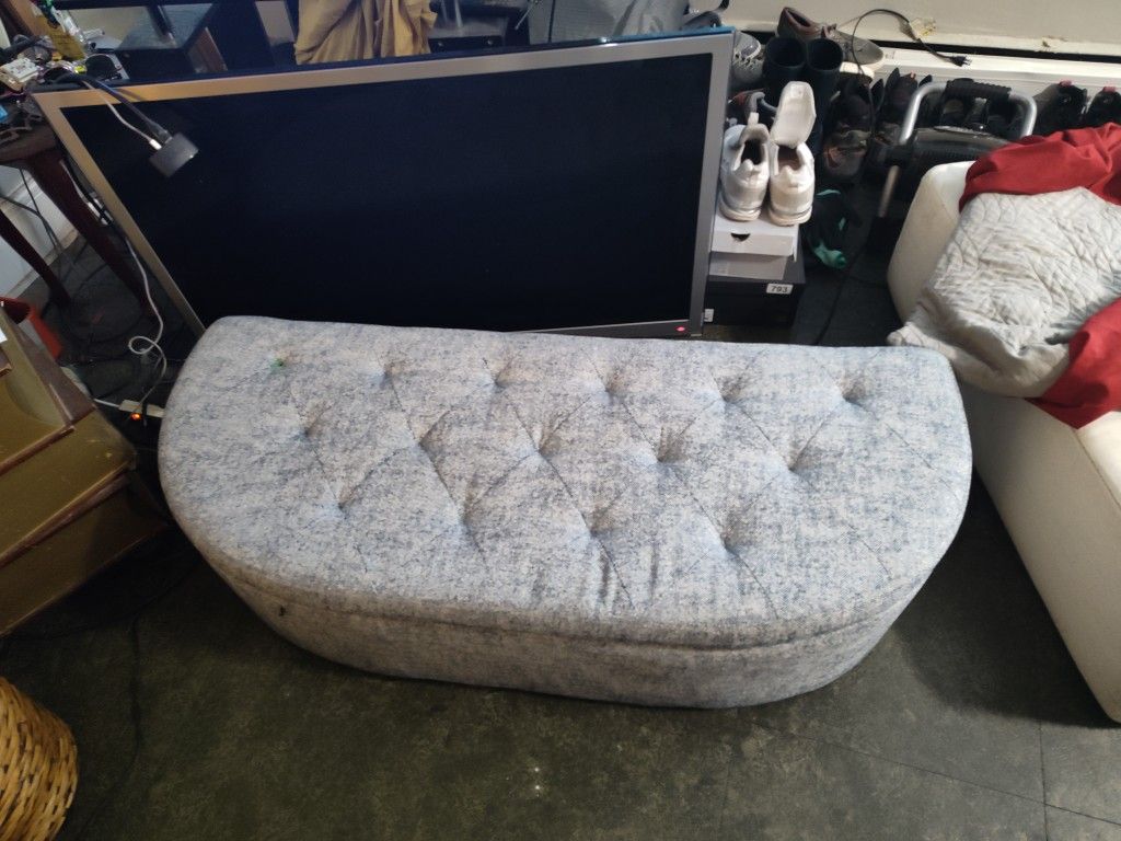 Grey Ottoman WITH STORAGE