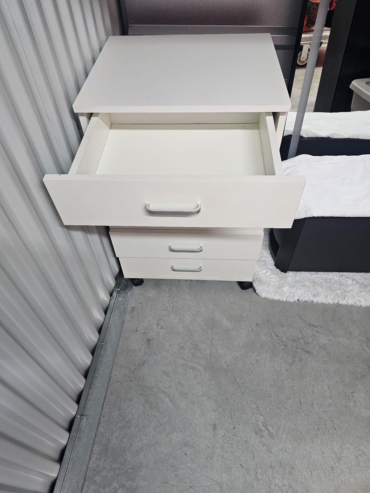 Cabinet for Home Office, Wood Under Desk Filing Cabinet Mobile Printer Stand Rolling Storage Organizer with Lockable Casters for Apartment Small Space