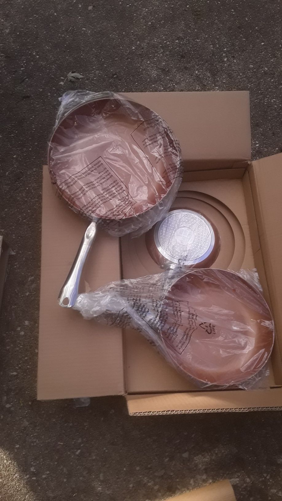 Copper fry pan set