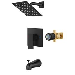 Shower Faucet Set with Tub Spout Bathtub Faucet Kit Shower Tub Faucet Set Complete Tub Shower Trim Kit with Solid Brass Rough-in Valve and 6 Inch Rain
