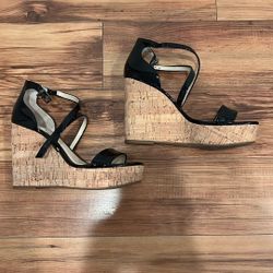Jessica Simpson Black Wedge Heels 