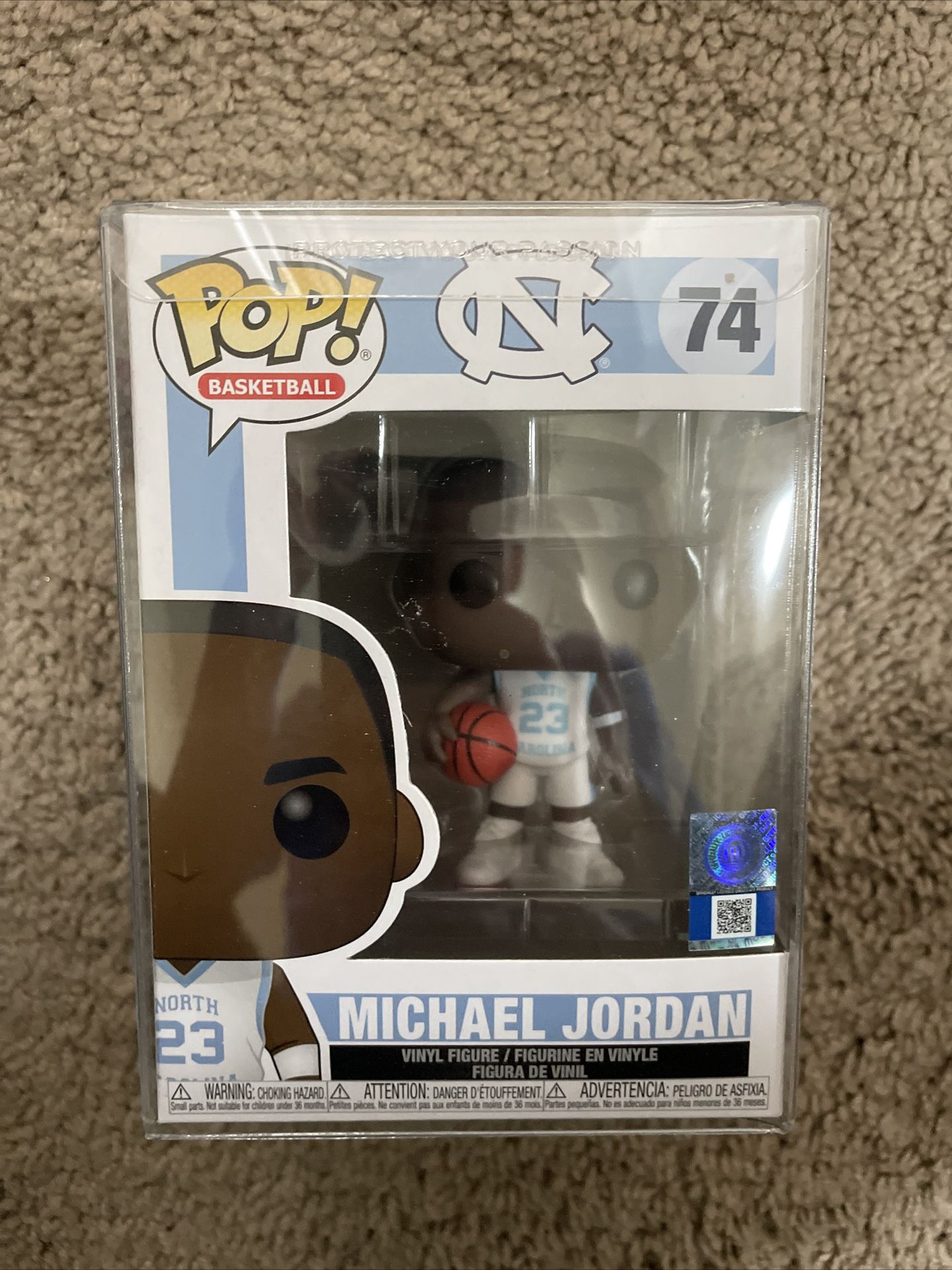 Michael Jordan Funko Pop # 74 Basketball North Carolina White Jersey Upper  Deck