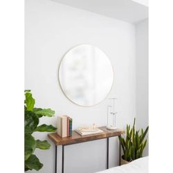 BRAND NEW Umbra Hub 34" Round Contemporary Wall Mirror (Brass)