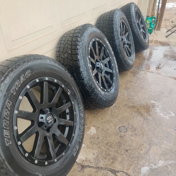 4 All Season Tires And Rims . Hercules Tires With XD Series Bkk Rims..  6x127 Bolt Pattern. 