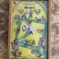 Vintage Poosh‑M‑Up Jr. 4‑in‑1 Pinball Game (17x11”)