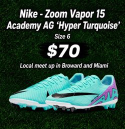 Nike - Zoom Vapor 15 Academy AG 'Hyper Turq Fuchsia' Soccer Cleats/ Botines / Guayos