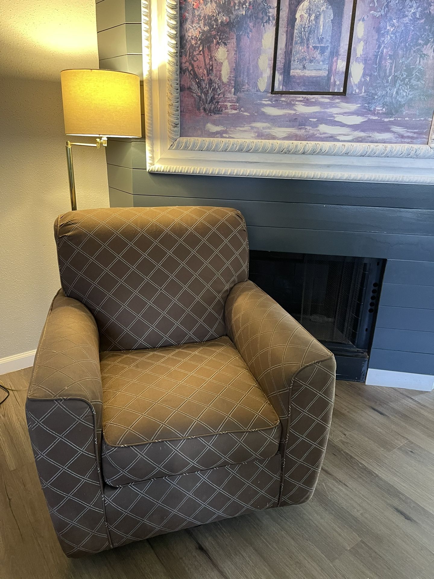Patterned Swivel Armchair
