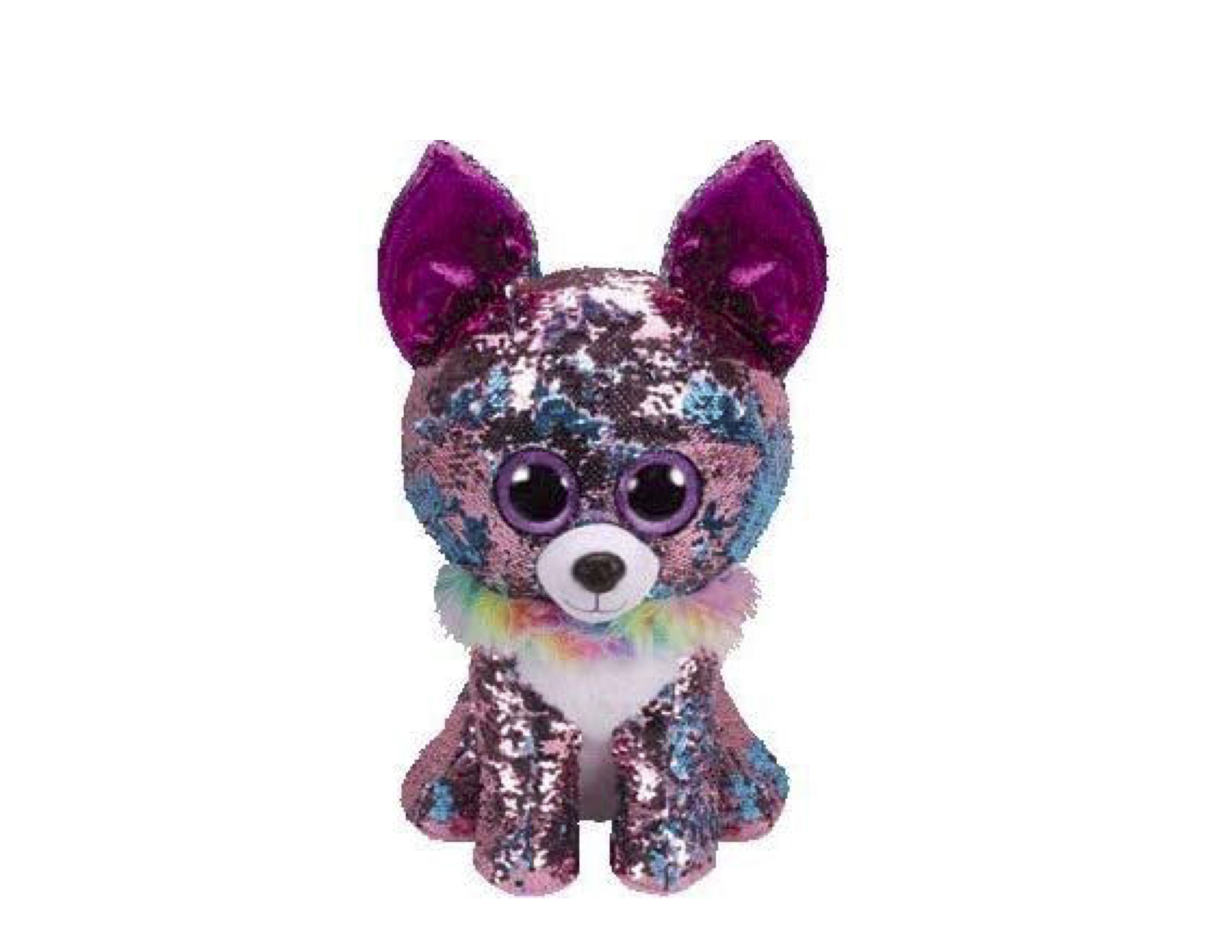 TY Flippables Reverse Sequin Stuffed Animal Beanie Boo Plush Toy Large Size (16”) - Yappy Chihuahua