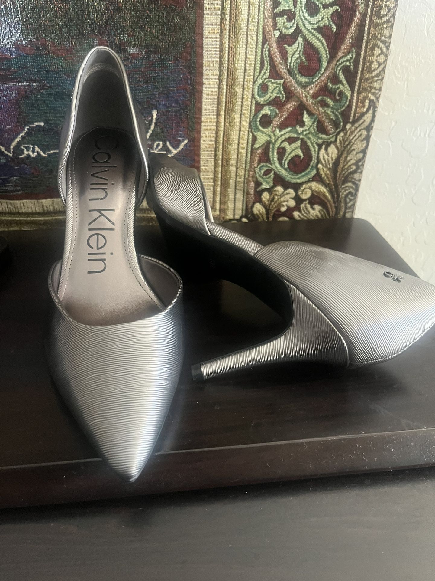 Brand New Calvin Klein Grey Heels