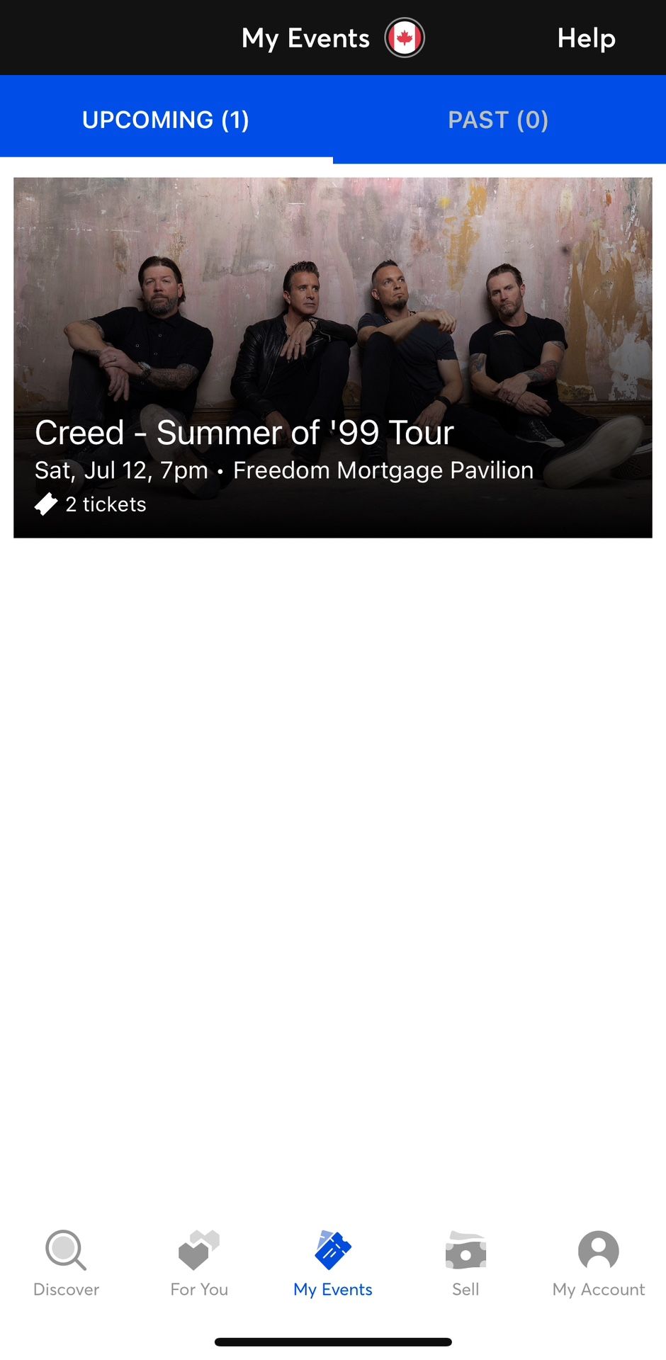 Creed Tickets 7/12 Camden NJ