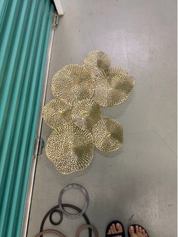 Gold metal wall art