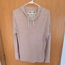 Charmed Hearts Lace Accent Pullover Hoodie Pink Women's Size M Long Sleeve