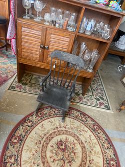 Antique Black Windsor Rocking Chair