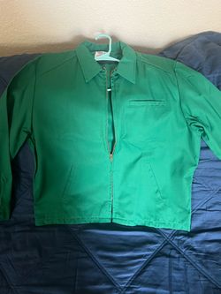 Green Zip-Up Work Jacket
