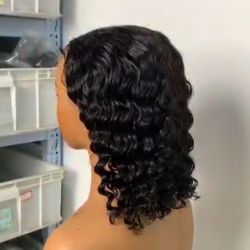 Black,Deep Wave Bob, 12inch Glueless 9*6