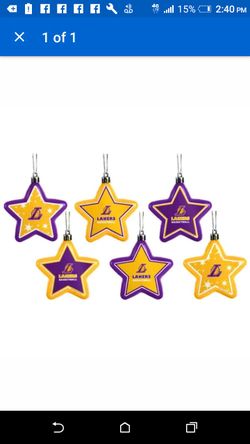Six pack shatterproof Star Laker ornaments