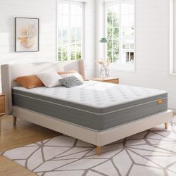 D419-Comfort Plus King Medium Firm 10 in. Hybrid Mattress, Suitable For All Sleeping Positions