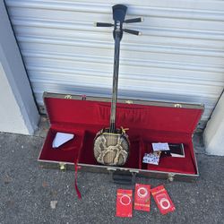 Gorgeous Electric Acoustic Okinawa Sanshin Okinawa Shamisen Okinawa Guitar Japanese Shamisen...