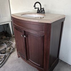 Bathroom Vanity w/ Marble Countertop & Sink – Ready to Install