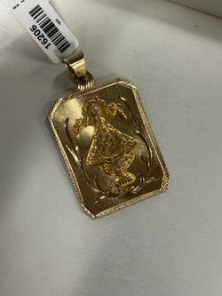 Gold-Tone Virgin Mary Religious Medal Pendant