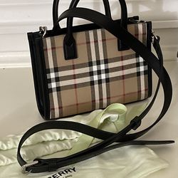 Burberry Denny Vintage Check Canvas Mini bag Unisex for Sale in