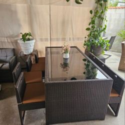 9pc Wicker Patio Set/Outdoor Dining Set/Outdoor Furniture/Cash Only 