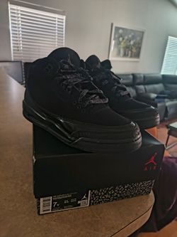 Jordan Black Cat 3s Size 7y