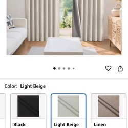 108” beige black out curtains