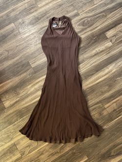Donna Morgan 100 Percent Silk Chocolate Brown Sleeveless Dress Size 10 -