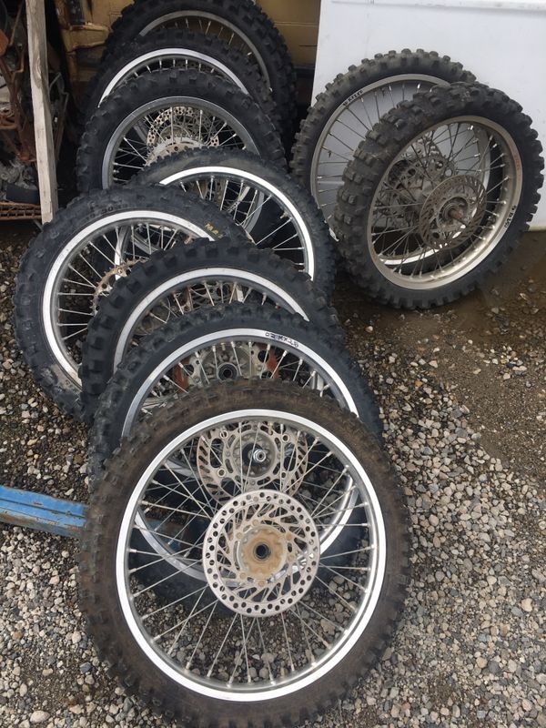 10 complete dirt bike wheel sets rims tires axles wheels rotors