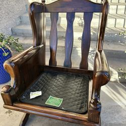 Ethan Allen Antiqued Pine Rustic Traditional Platform Rocker Lounge Chair