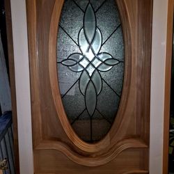 MOHAGANY DOOR W/BEVELD GLASS