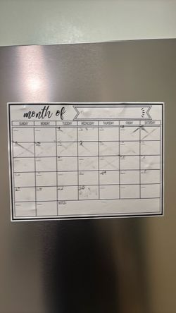 Magnetic Dry Erase Monthly Calendar Board
