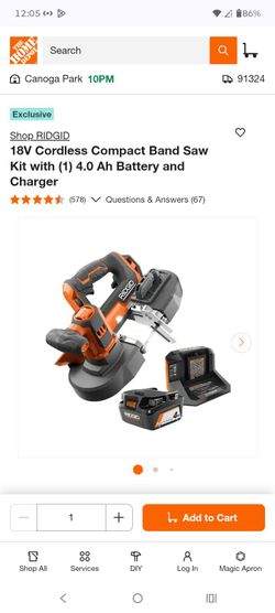 RIDGID 18V Cordless Compact Band Saw Kit