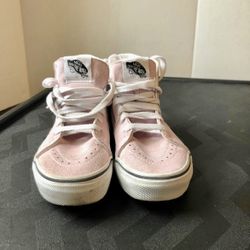 Vans High Top Suede Pink kids Shoes Size 2