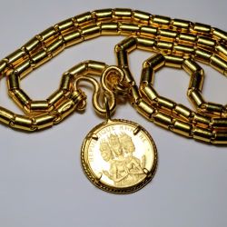 Cambodia 50000 Riels Khmer Republic Gold Coin Pendant - Chain Sold Already 