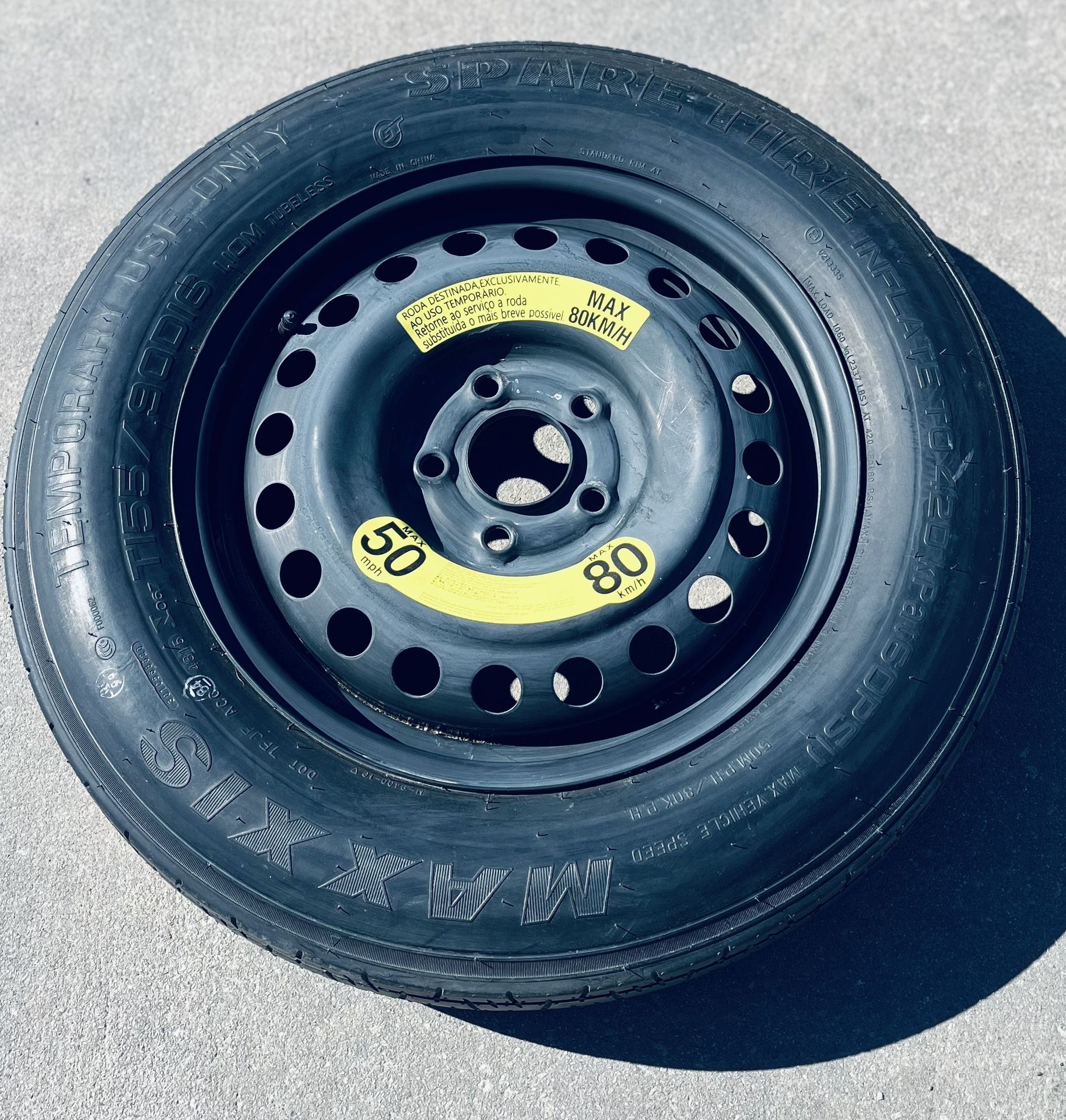 2016-2020 HYUNDAI TUCSON EMERGENCY SPARE WHEEL TIRE RIM T155/90 D16 MAXXIS OEM ⬇️  