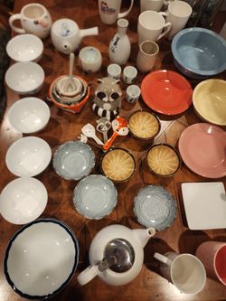 Assorted cups, bowls,  etc