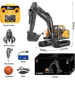 DOUBLE E Volvo 1:16 Scale RC Excavator 3-in-1 Construction Toys
