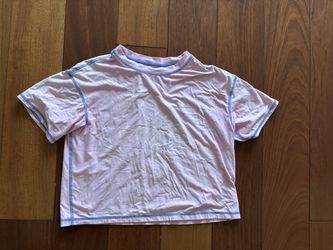 Hanna Andersson Girls Pink Rash Guard Swim Shirt - Size 10 (140)
