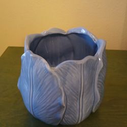 Blue Ceramic Tulip Planting Pot
