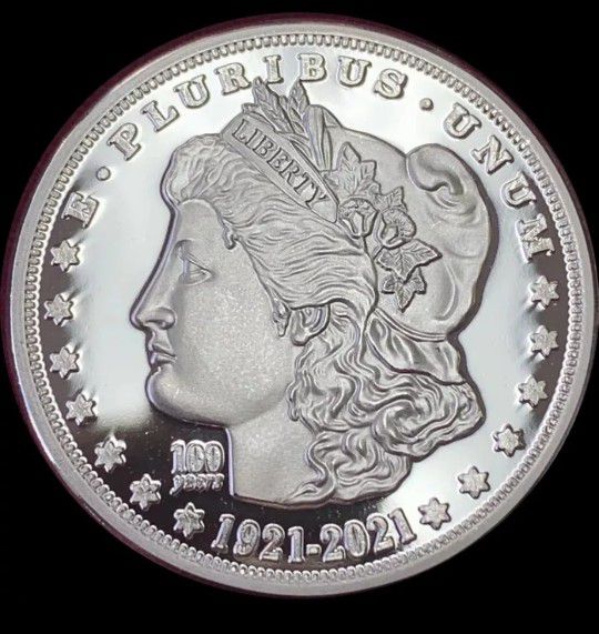 1(contact info removed) Cook Islands Silver Plated  Morgan & Peace Double Liberty Head Dollar