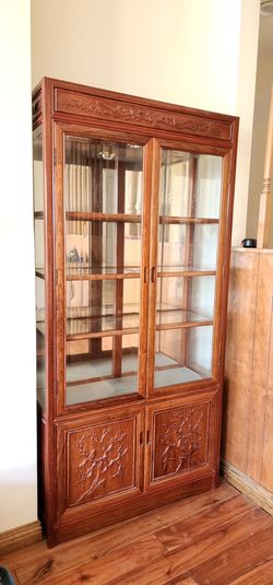 Rose/Red wood Cabinet like new