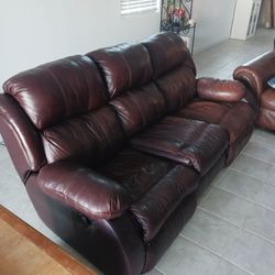 Leather Reclining Couch 