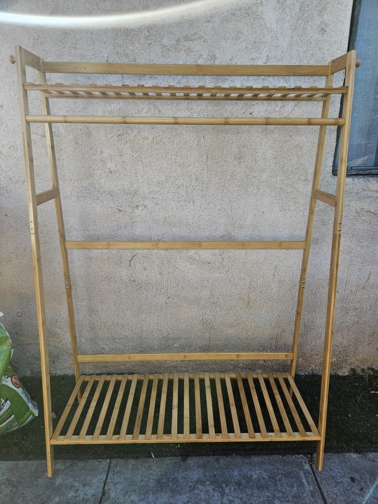 Hanging Heavy Duty Rack with top Shelf and Shoe Clothing Storage Organizer Shelves